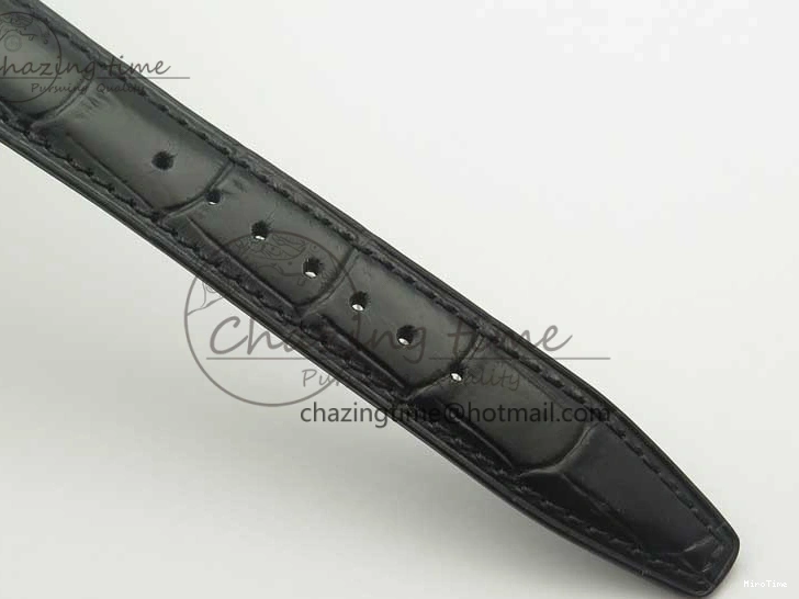 MIROTIME 0518 Portofino Automatic SS TWF 1:1 Best Edition Black Dial on Black Leather Strap A TravelReady 7199